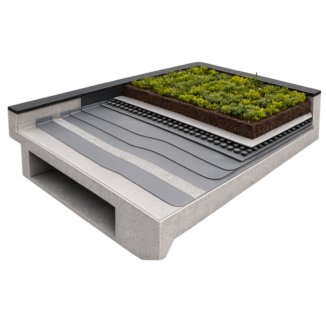 მწვანე გადახურვის ჰიდროიზოლაცია | Green Roof Waterproofing | PrimeFlex Georgia